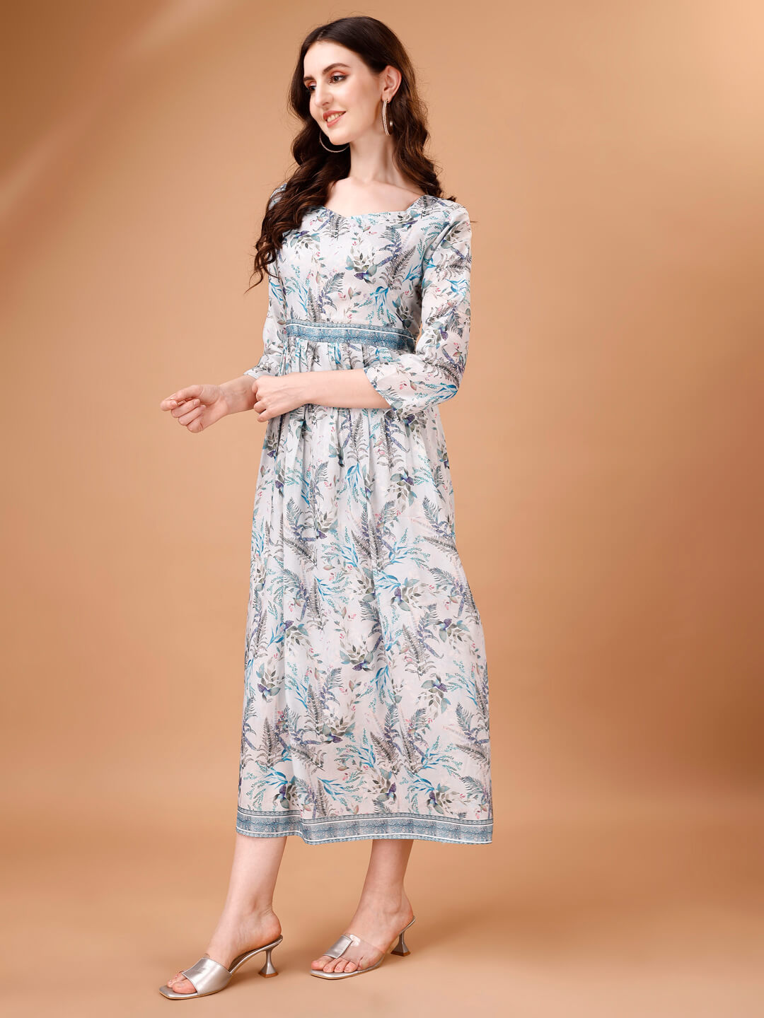 Blooming Elegance: Floral Printed Maxi Dress in Luxuriously Soft Fabric - thevendorvilla