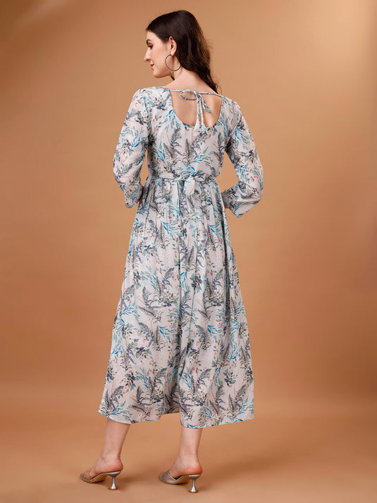 Blooming Elegance: Floral Printed Maxi Dress in Luxuriously Soft Fabric - thevendorvilla