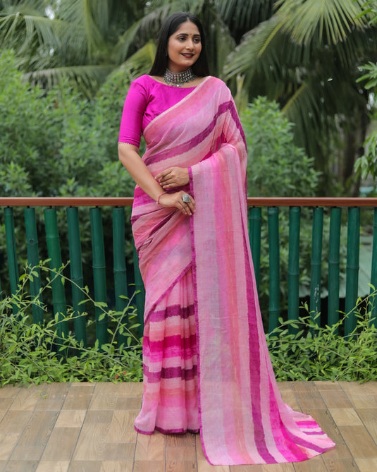 Chiffon Foil Print Saree