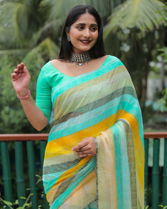 Chiffon Foil Print Saree