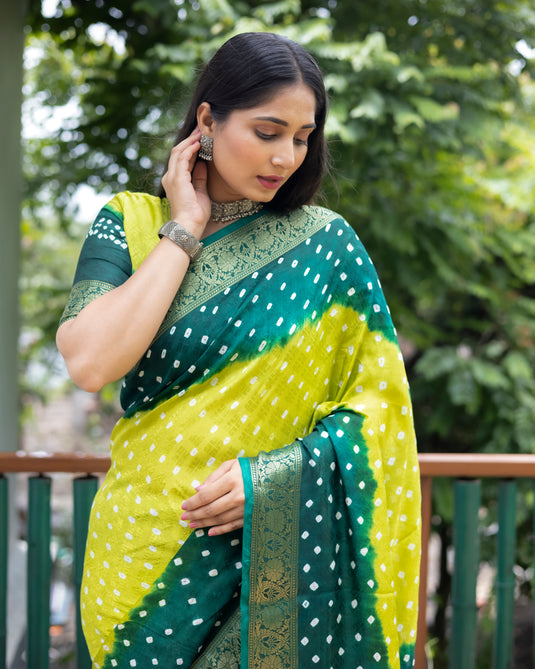 Pure Bandhej Cotton Saree