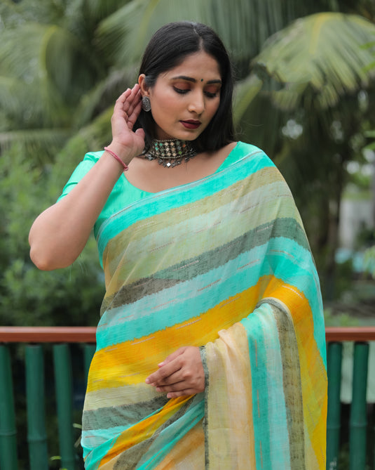 Chiffon Foil Print Saree