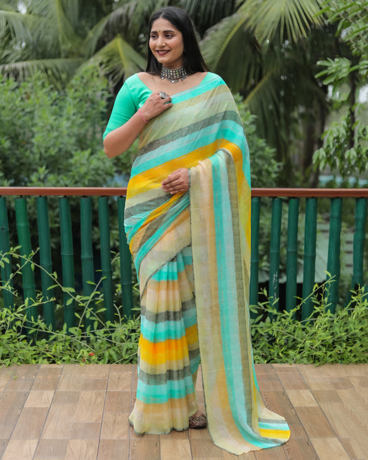 Chiffon Foil Print Saree