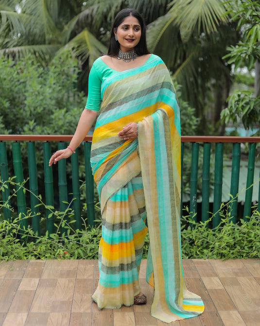 Chiffon Foil Print Saree