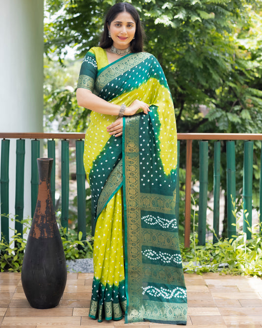 Pure Bandhej Cotton Saree