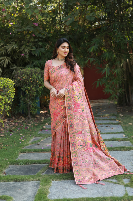 Premium and Beautiful Pasmina  Weave Saree