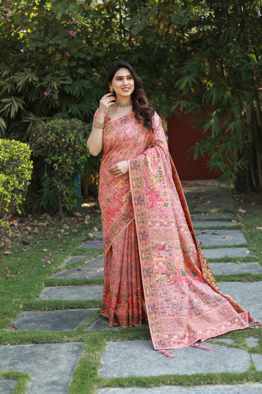 Premium and Beautiful Pasmina  Weave Saree