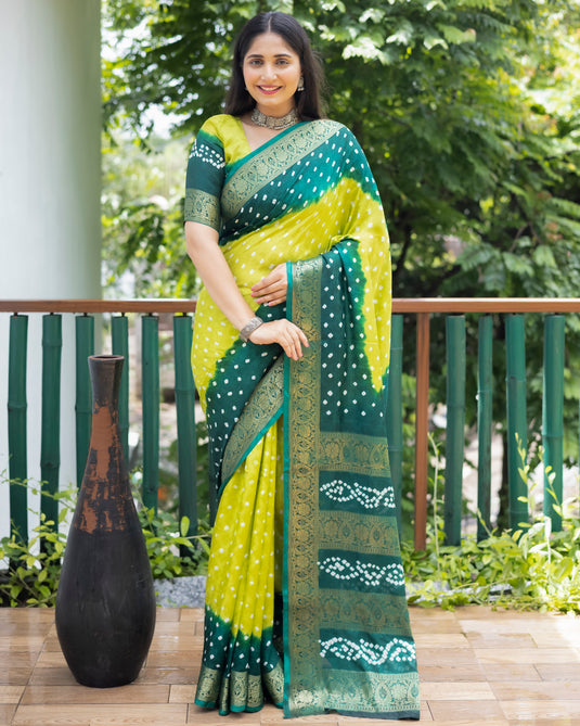 Pure Bandhej Cotton Saree