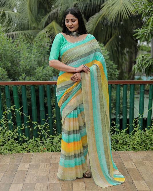 Chiffon Foil Print Saree