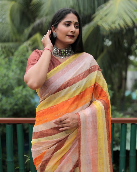 Chiffon Foil Print Saree