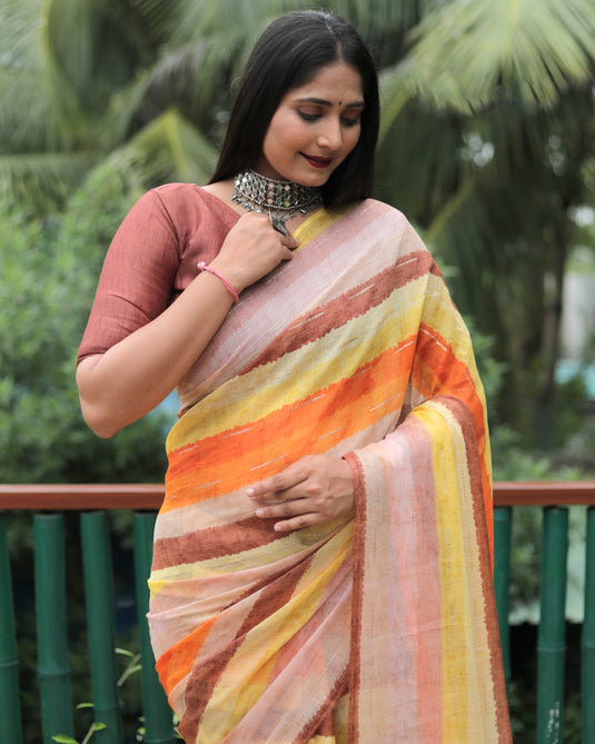 Chiffon Foil Print Saree