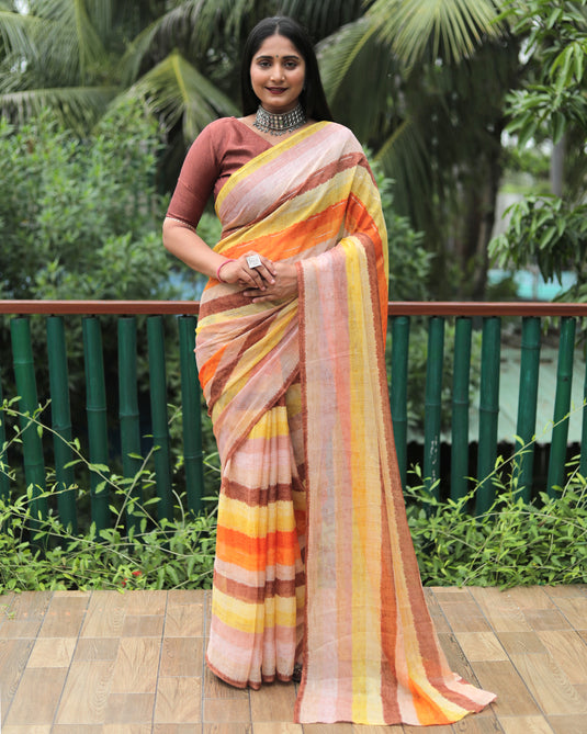 Chiffon Foil Print Saree