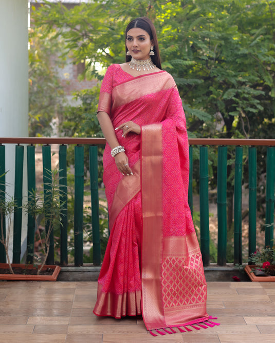 Pure Handloom Silk Bandhej Patola Sarees