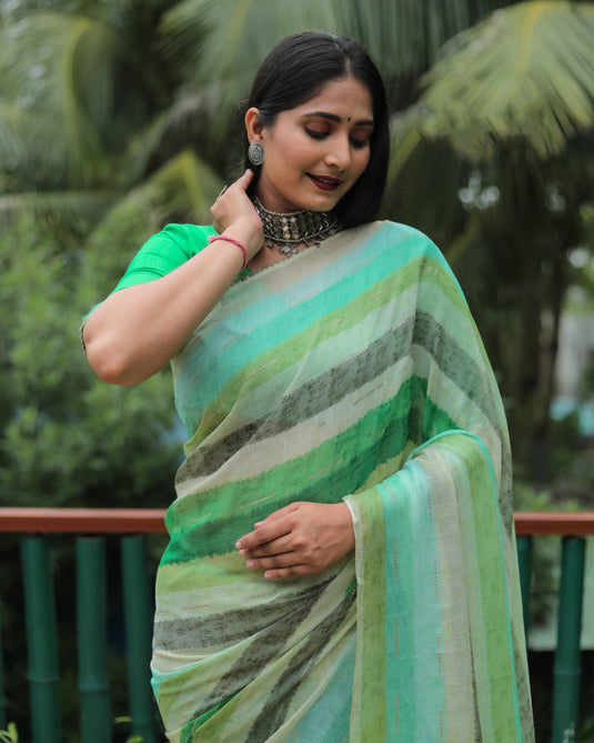 Chiffon Foil Print Saree