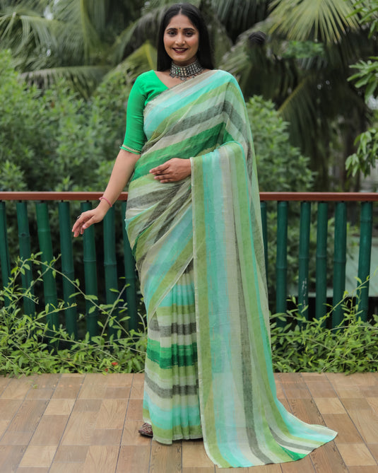 Chiffon Foil Print Saree