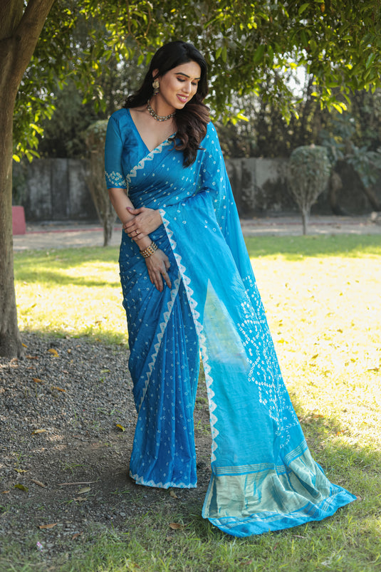 Pure Bandhej Silk Saree