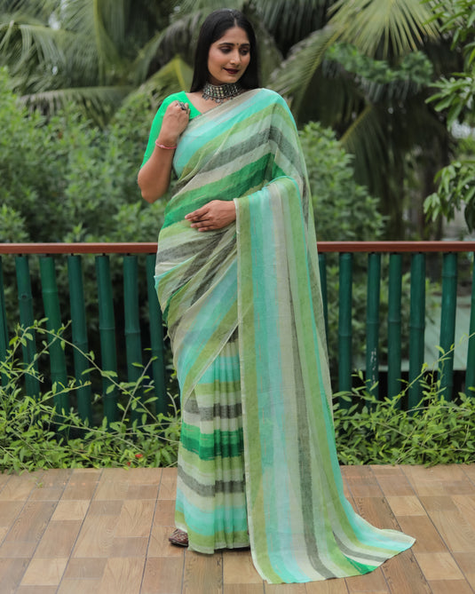 Chiffon Foil Print Saree