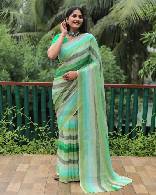 Chiffon Foil Print Saree