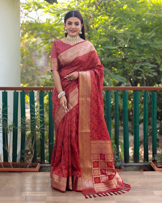 Pure Handloom Silk Bandhej Patola Sarees