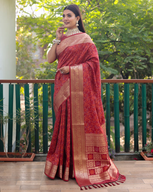 Pure Handloom Silk Bandhej Patola Sarees