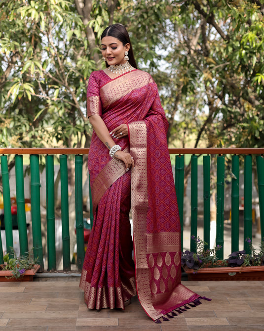 Pure Handloom Silk Bandhej Patola Sarees