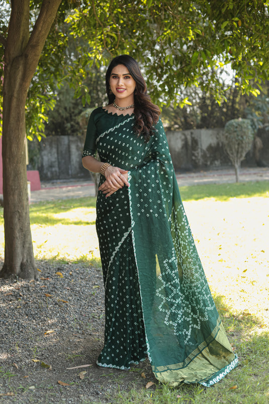 Pure Bandhej Silk Saree