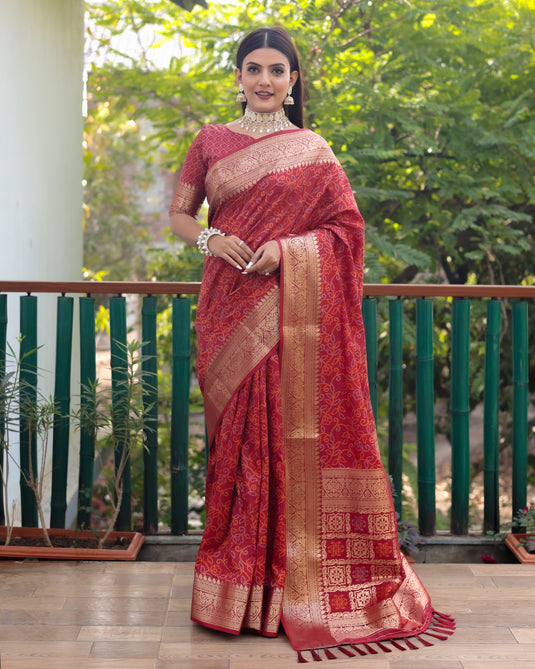 Pure Handloom Silk Bandhej Patola Sarees