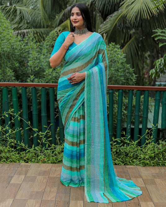 Chiffon Foil Print Saree