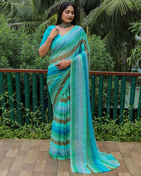 Chiffon Foil Print Saree