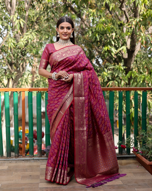 Pure Handloom Silk Bandhej Patola Sarees