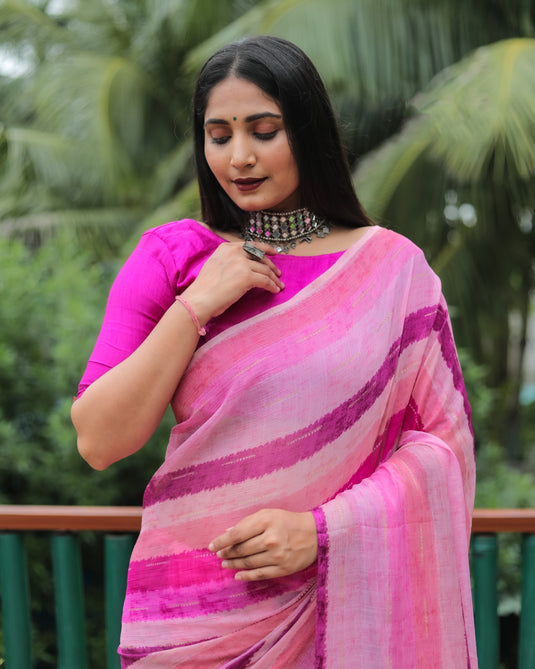 Chiffon Foil Print Saree