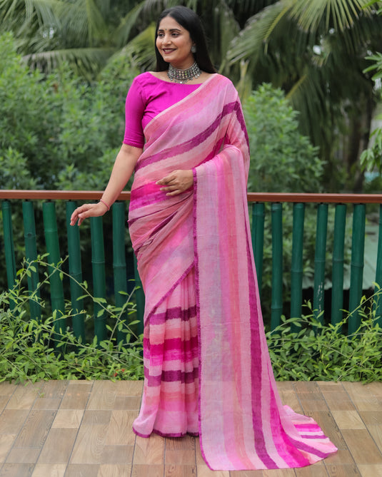 Chiffon Foil Print Saree