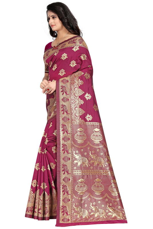 Banarasi Jacquard Silk Saree - thevendorvilla