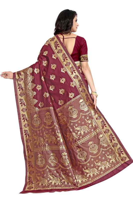 Banarasi Jacquard Silk Saree - thevendorvilla