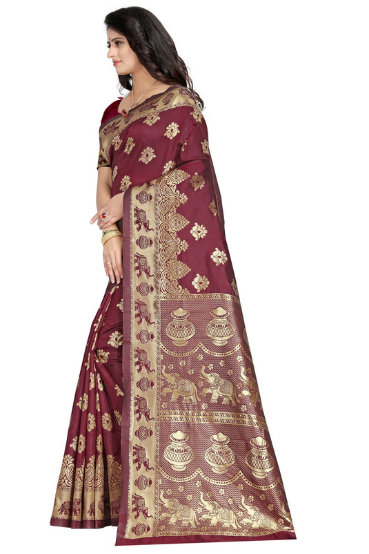 Banarasi Jacquard Silk Saree - thevendorvilla