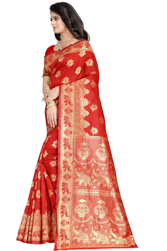 Banarasi Jacquard Silk Saree - thevendorvilla