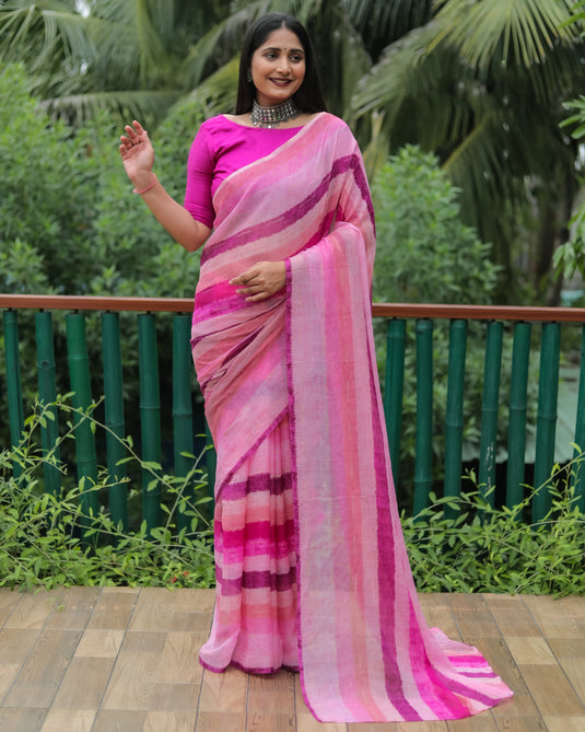 Chiffon Foil Print Saree