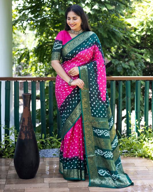 Pure Bandhej Cotton Saree