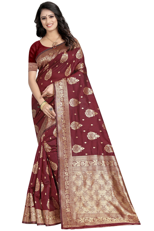 Banarasi Jacquard Silk Saree - thevendorvilla