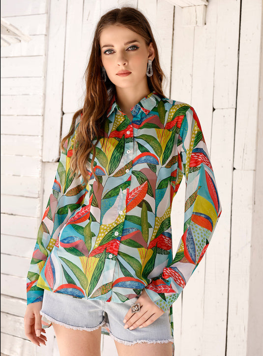 Women's Multi Color Georgette Printed Shirt