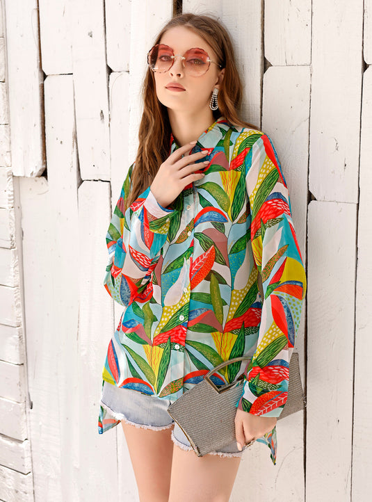 Women's Multi Color Georgette Printed Shirt