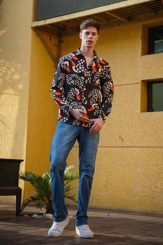 Contemporary Tropical Printed Men's Shirt