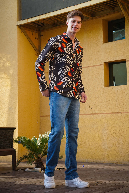 Contemporary Tropical Printed Men's Shirt