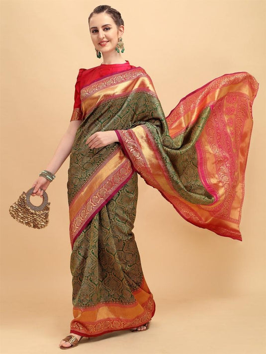 Beautiful Rich Pallu & Jaccquard Work On All Over Saree - thevendorvilla