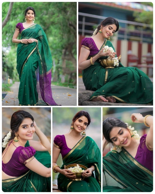 Luxurious Linen: The Soft Slub Saree