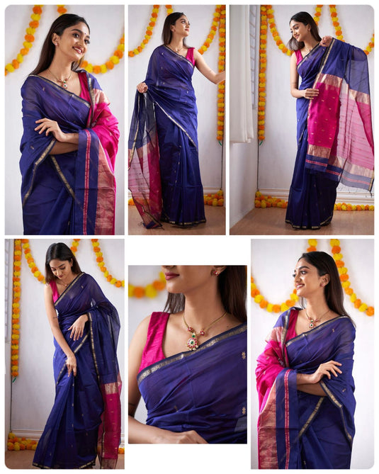 Luxurious Linen: The Soft Slub Saree