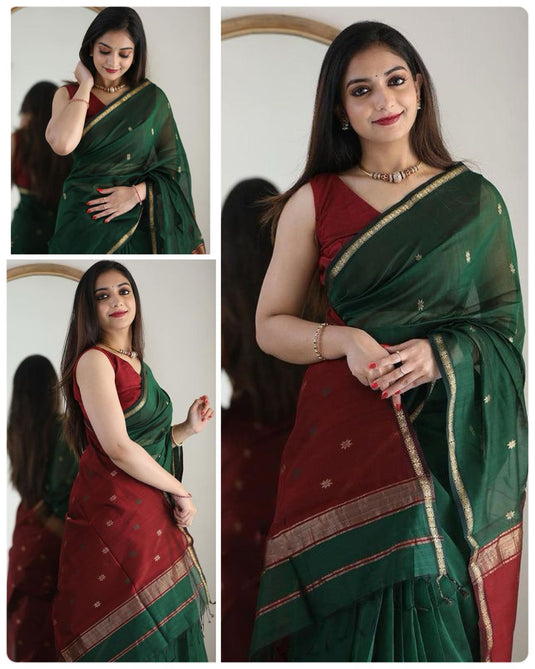 Luxurious Linen: The Soft Slub Saree