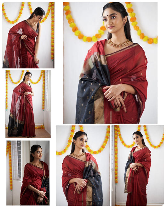 Luxurious Linen: The Soft Slub Saree