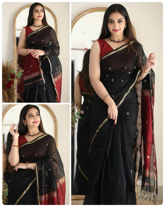 Luxurious Linen: The Soft Slub Saree