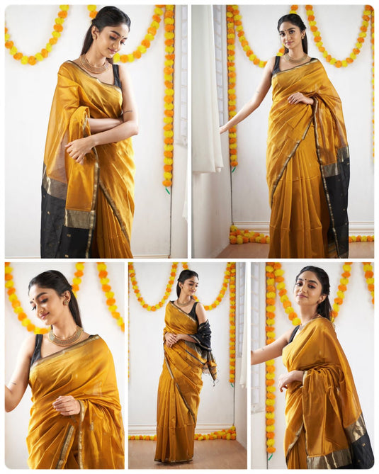 Luxurious Linen: The Soft Slub Saree